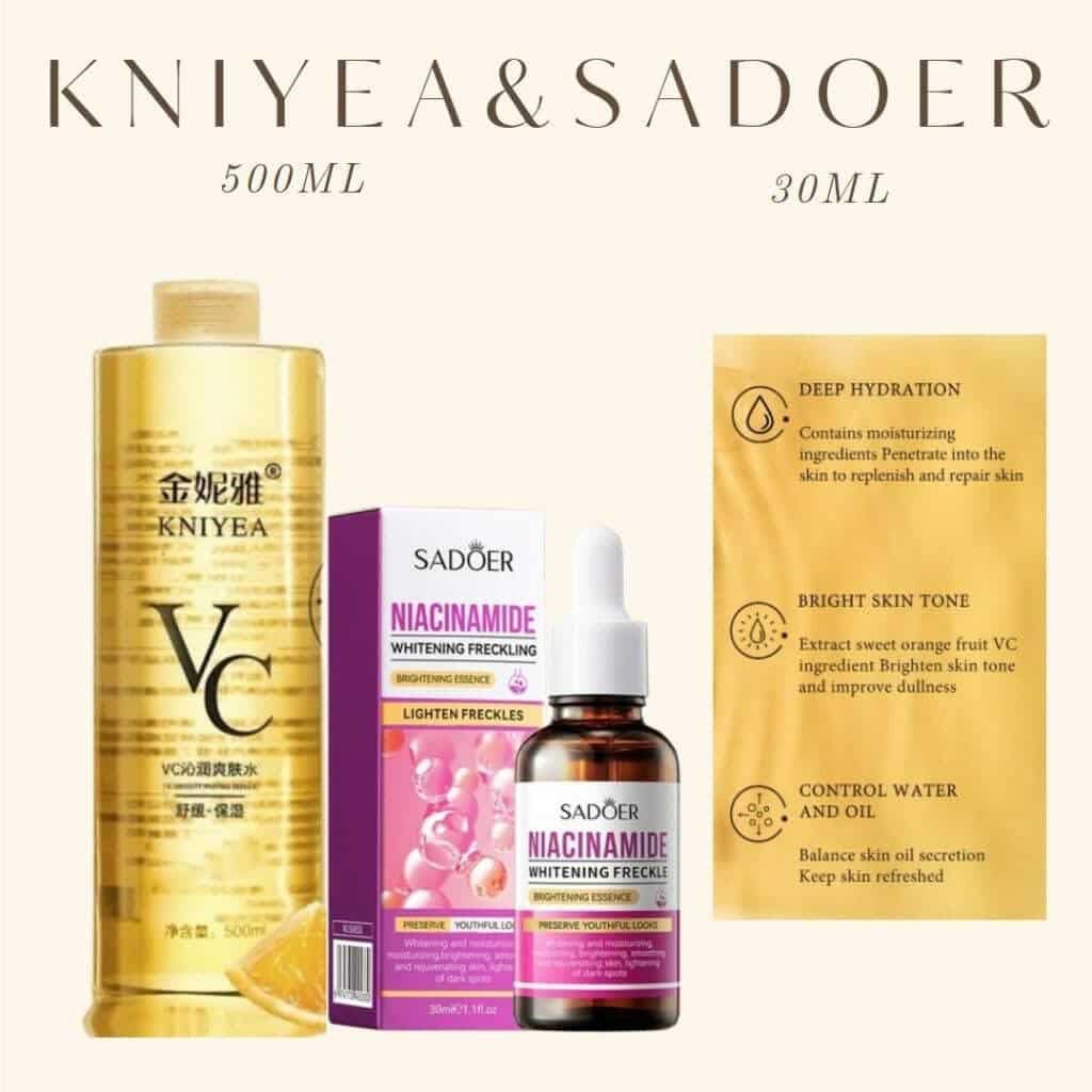 Kniyea VC toner and Sadoer Niacinamide Serum
