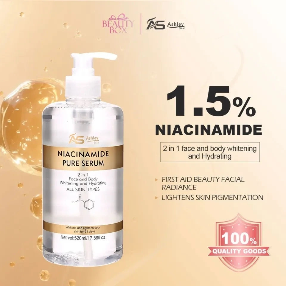 Ashley Shine 520ml Pure Serum NIACINAMIDE Face and Body Moisturizes Whitening Skincare