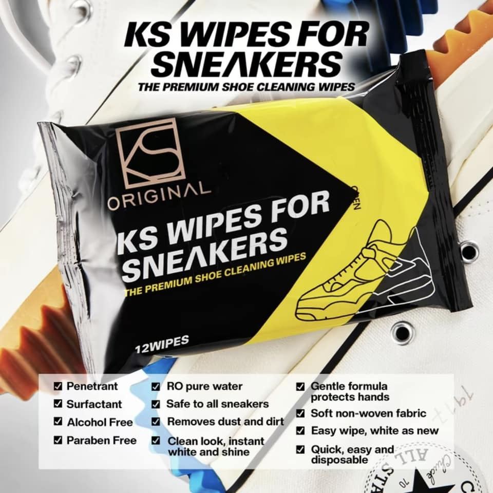 KS Wipes for Sneaker Cleaning White Shoes Best Shoe Care Gentle Easy Quick Wipe Clean Sneakers KSwipes KSORIGINAL