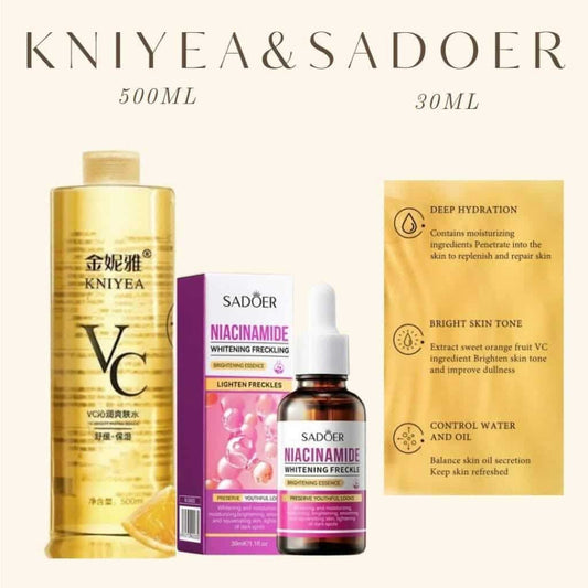 Kniyea VC toner and Sadoer Niacinamide Serum