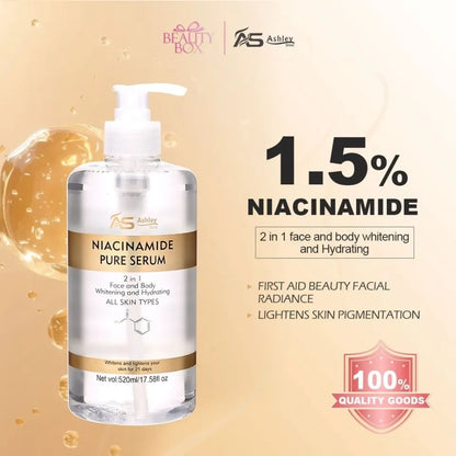 Ashley Shine Niacinamide Pure Serum 520ml – Brightening Face & Body Moisturizer