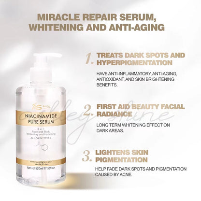 Ashley Shine Niacinamide Pure Serum 520ml – Brightening Face & Body Moisturizer