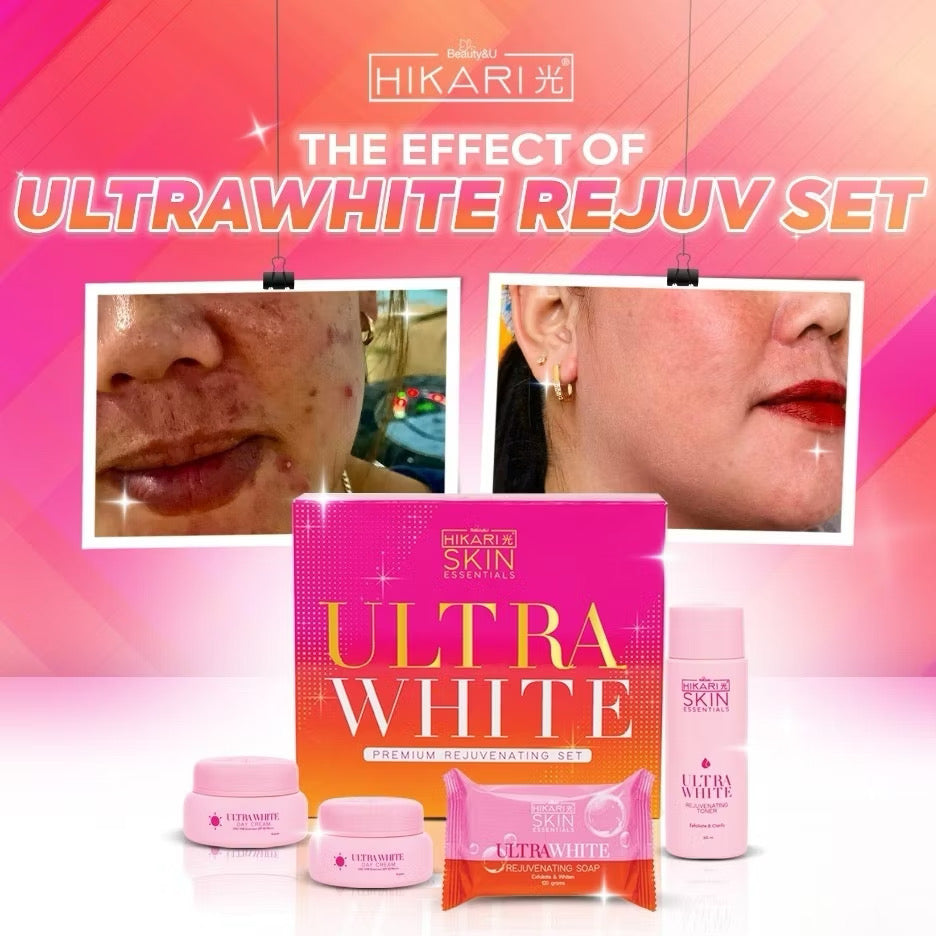 Ultra white rejuvenating set by hikari skin essentials for brightening and acne control