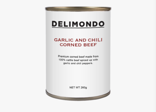 Delimondo Garlic & Chili Corned Beef 260g – Premium Spicy Beef