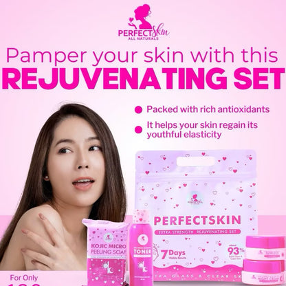 Perfect Skin Renewal Set | Whitening Kojic Soap, Toner, Sunblock & Night Cream