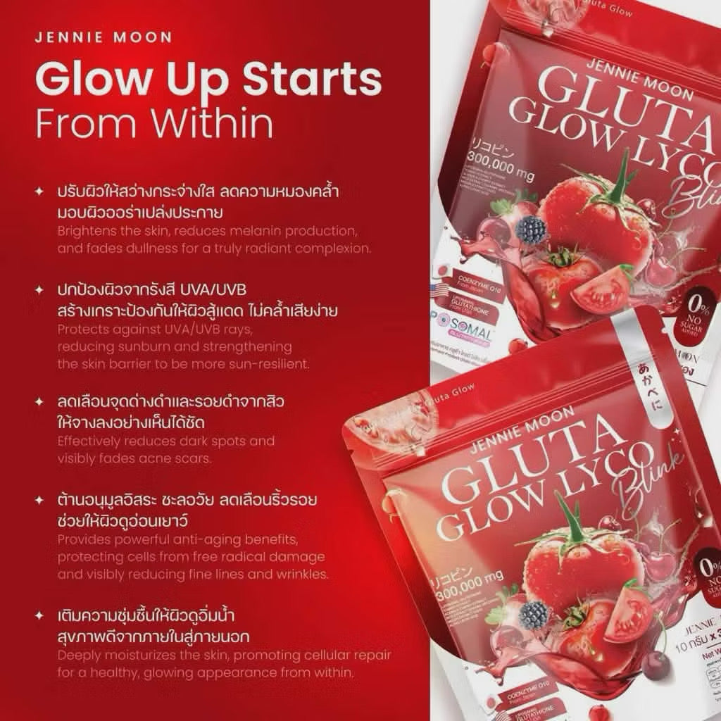 Jennie Moon Gluta Glow Lyco Blink | Liposomal Glutathione & Lycopene Juice
