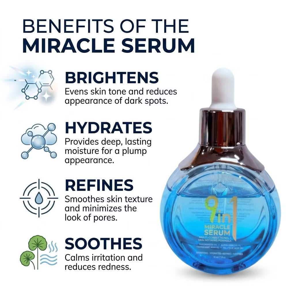 Hikari 9-in-1 Miracle Serum: Complete All-in-One Skin Revitalizer (30ml)