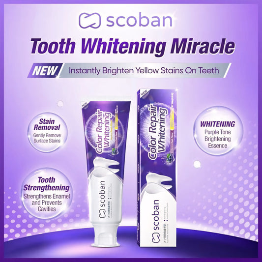 150g Scoban Purple Whitening Toothpaste Instantly Corrects Tooth Color