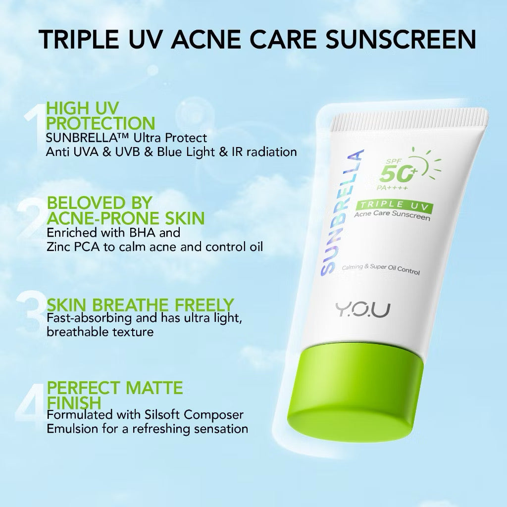 Y.O.U Sunbrella Triple UV Acne Care Sunscreen SPF50+ PA++++
