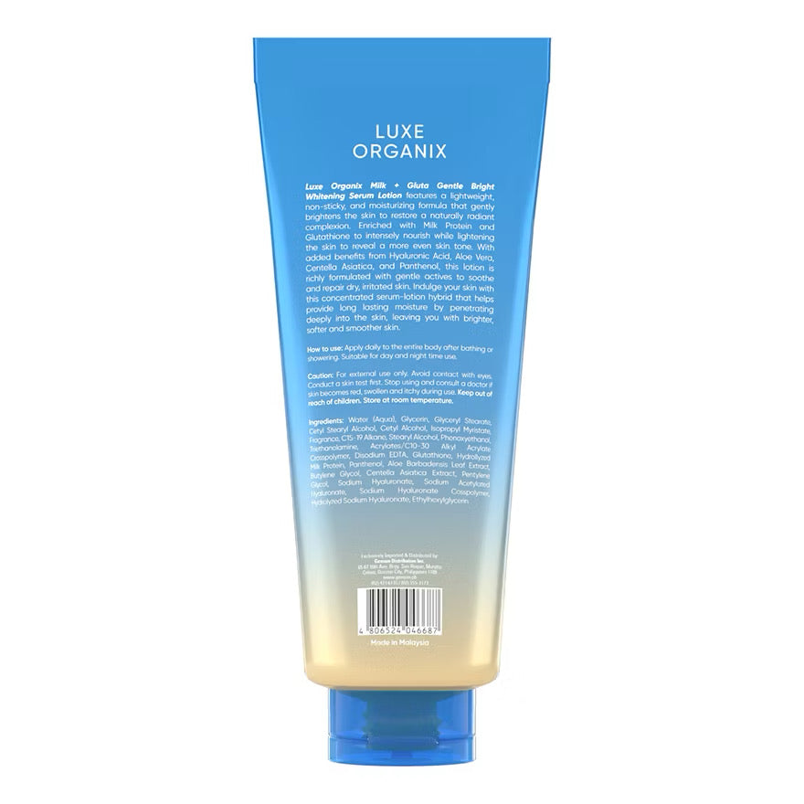 Luxe Organix Whitening Serum Lotion 350ml | Niacinamide & Milk Gluta￼