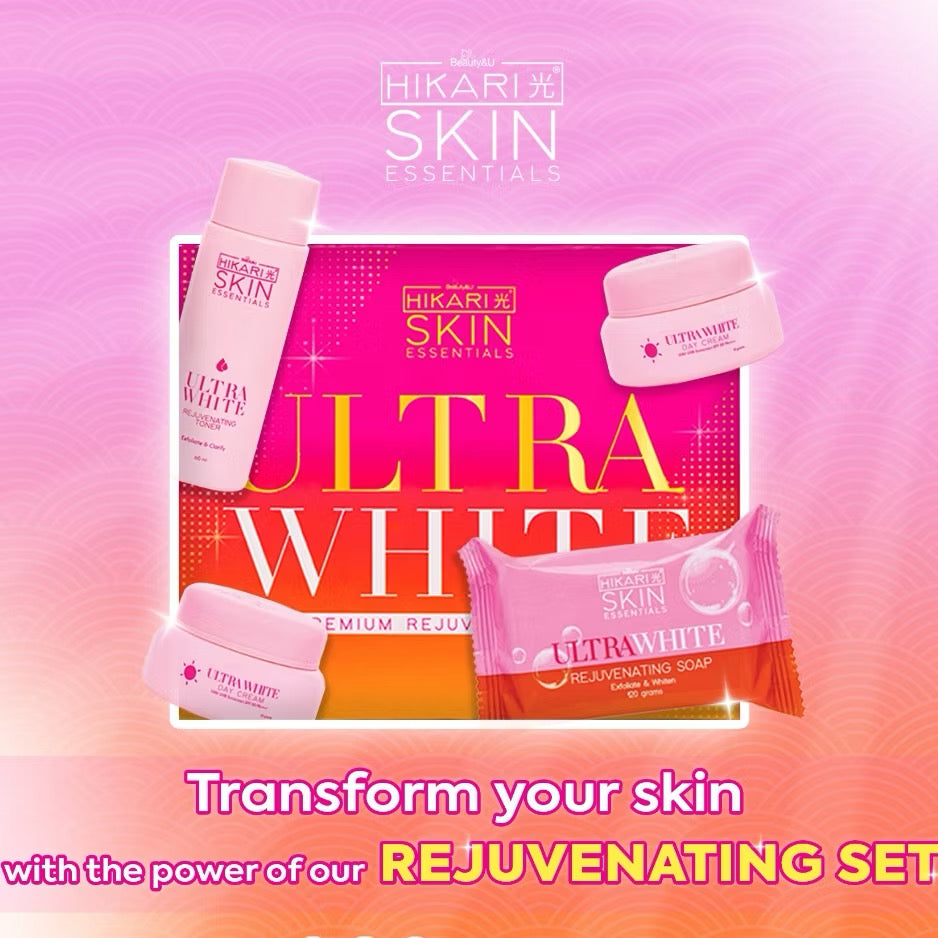 Ultra white rejuvenating set by hikari skin essentials for brightening and acne control